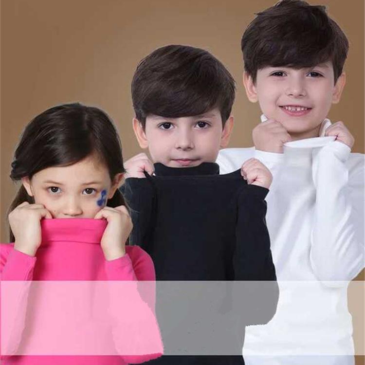 Camiseta Interior Básica de Algodón Puro de Manga Larga y Cuello Alto para Niñas Otoño/Invierno 2025