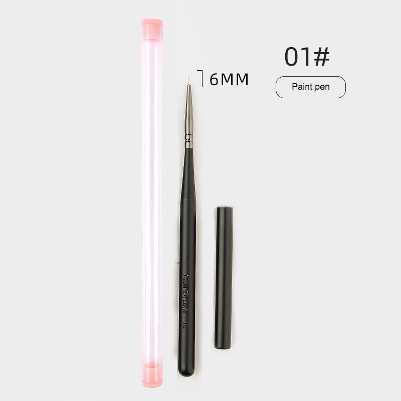 Wooden Handle Nail Drawing Brushes For Manicure Lines Painting Gradient Uv Gel Extension Builder Drawing Pen