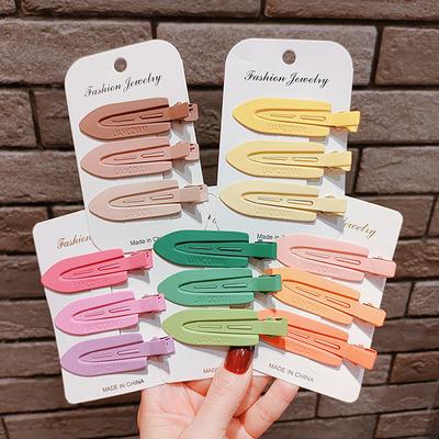 3Pcs No Bend Seamless Hair Clip Side Clip Bangs Fix Fringe Barrette Makeup