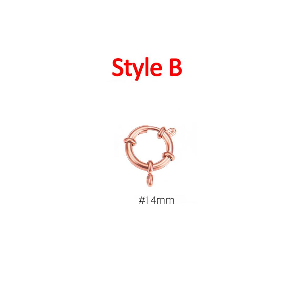4pcs Stainless Steel Spring Clasps Gold Color Round Connector Hooks Bracelet Clavicle Necklace Clasp Jewelry Making DIY Supplies