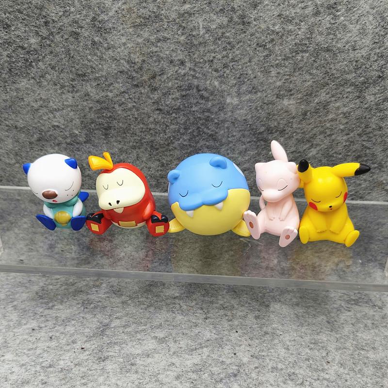 

5pcs Pokemon Action High Quality Premium Grade Figure Tilt Head Sleeping Oshawott Fuecoco Spheal Miniature Decor Present