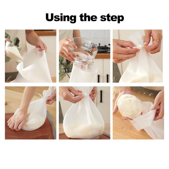 Kneading Dough Bag Non-stick Food Grade Good Toughness Silicone Flour Mixer Bag Kitchen Supplies