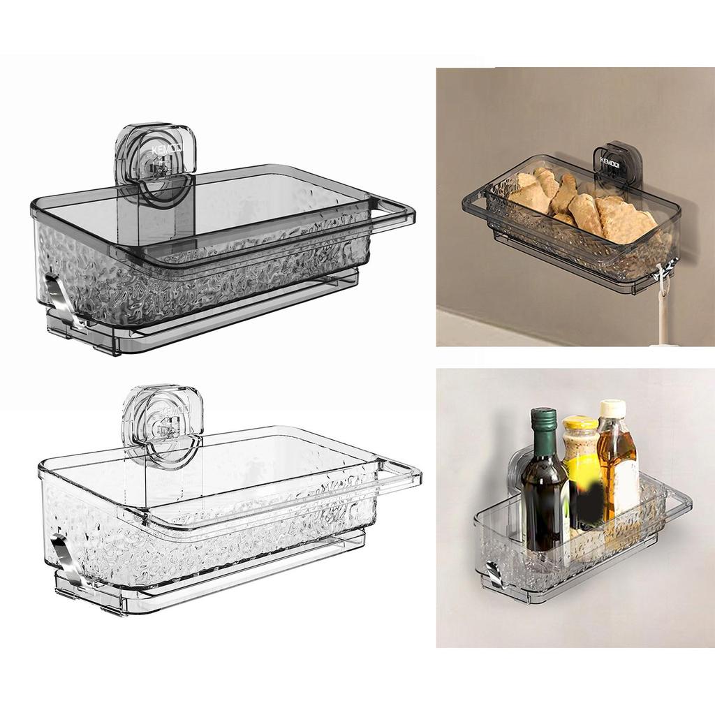 Suction Shower Shelf Sturdy Drain Basket for Bathtub Countertop Decorative