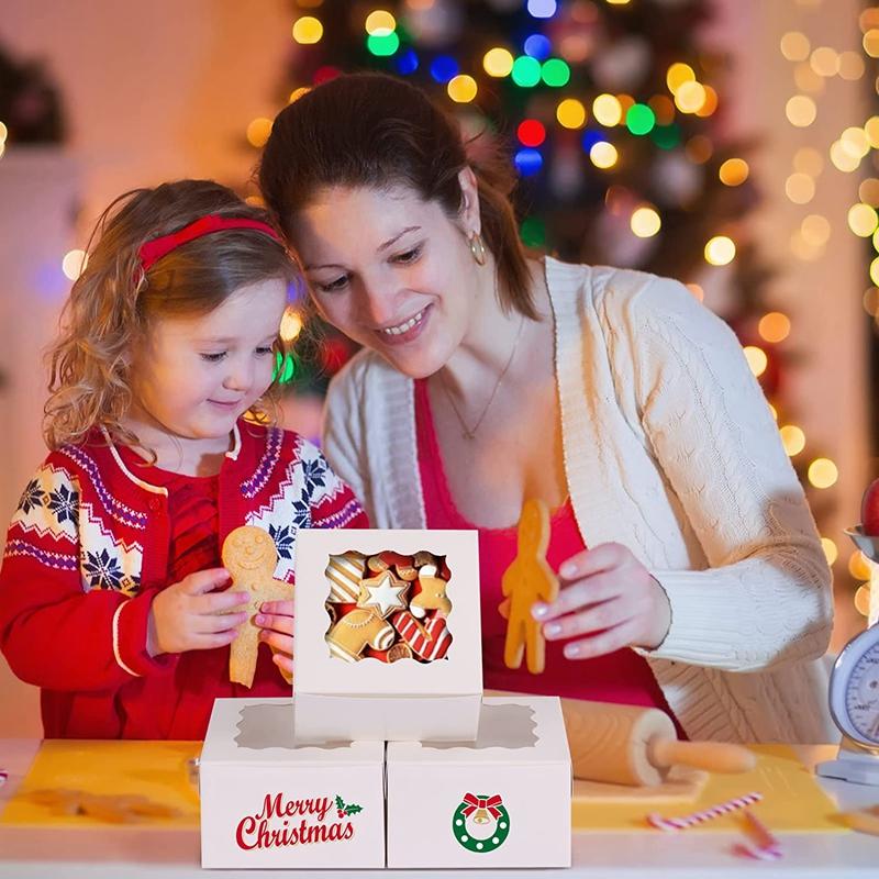 15/30Pcs 4inch Cake Bakery Boxes Dessert Pastry Packaging Candy Cookie Gift Paper Box Wedding Birthday Party Christmas Supplies