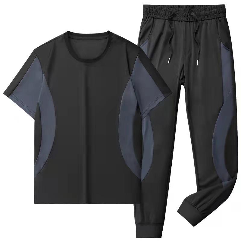 Trendy elastic thin sportswear men's suit summer nine-point pants vitality