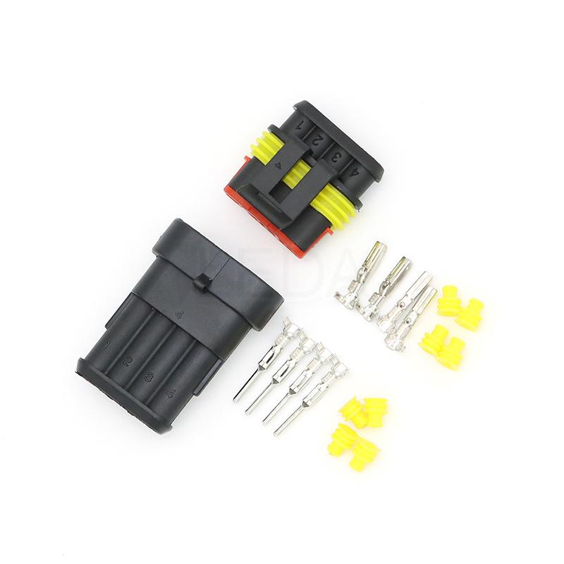 1Set 1P 2P 3P 4P 5P 6Pin AMP 1.5 Super Seal Waterproof Male Female Electrical Automotive Wire Connector Plug For Car Motorcycle