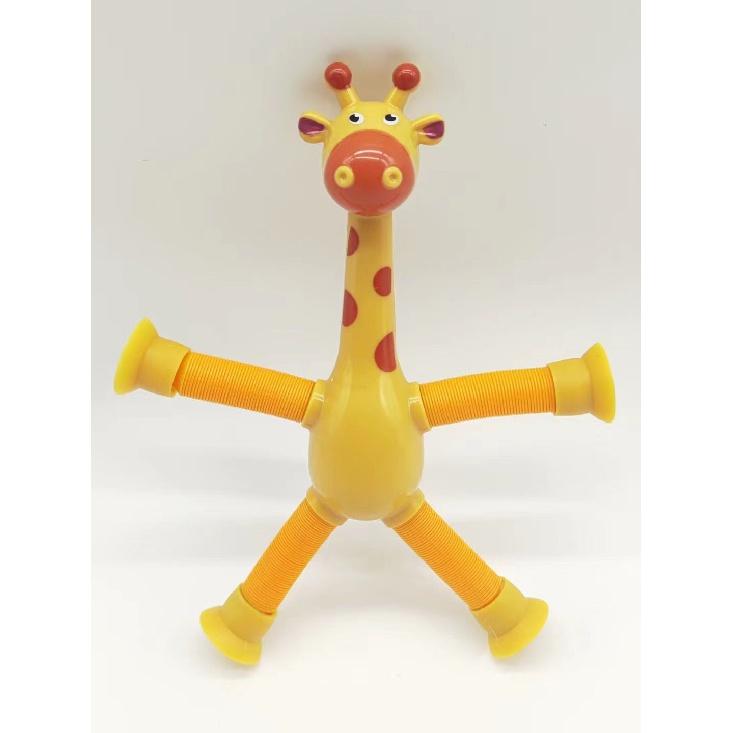 Luminous Changeable Giraffe Extension Tube Children's Educational Toys Cartoon Suction Cup Parent-Child Interactive Educational Decompression