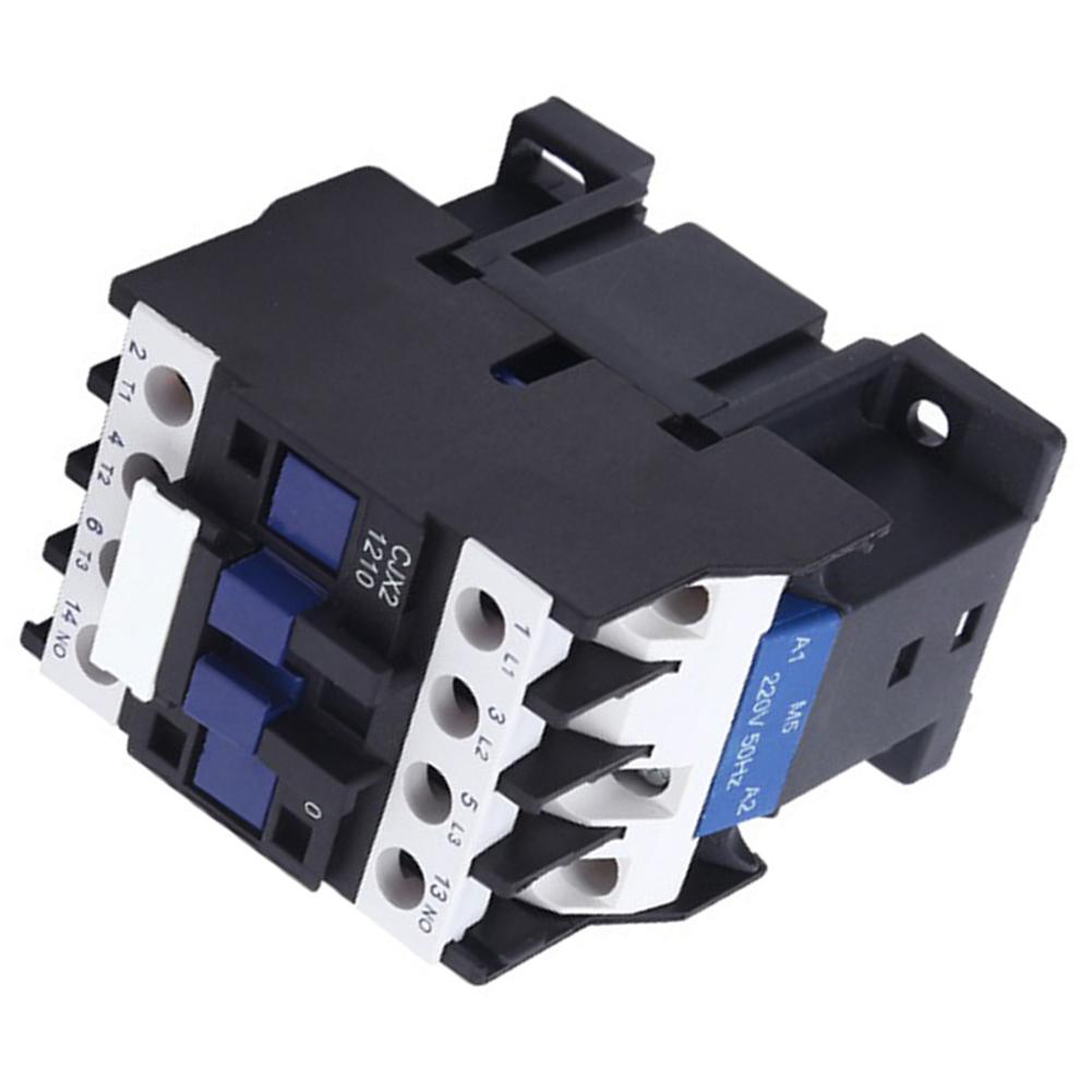 220 Volt AC Contactor CJX2 1210 3 Pole With 1NO Auxiliary Contact 12 Amps Din Rail Mount For Industrial Applications
