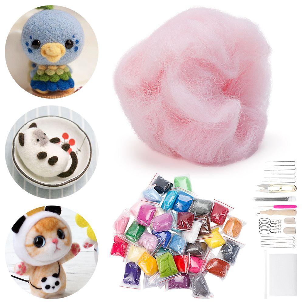 DIY Crafts Foam Mat Starter Tool Kit Felting Needle Felting Kit Wool Roving Sewing Tool Set