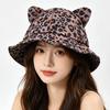 Spring and autumn sun hat sports leisure female leopard print basin hat sunscreen Internet celebrity bucket hat retro outdoor