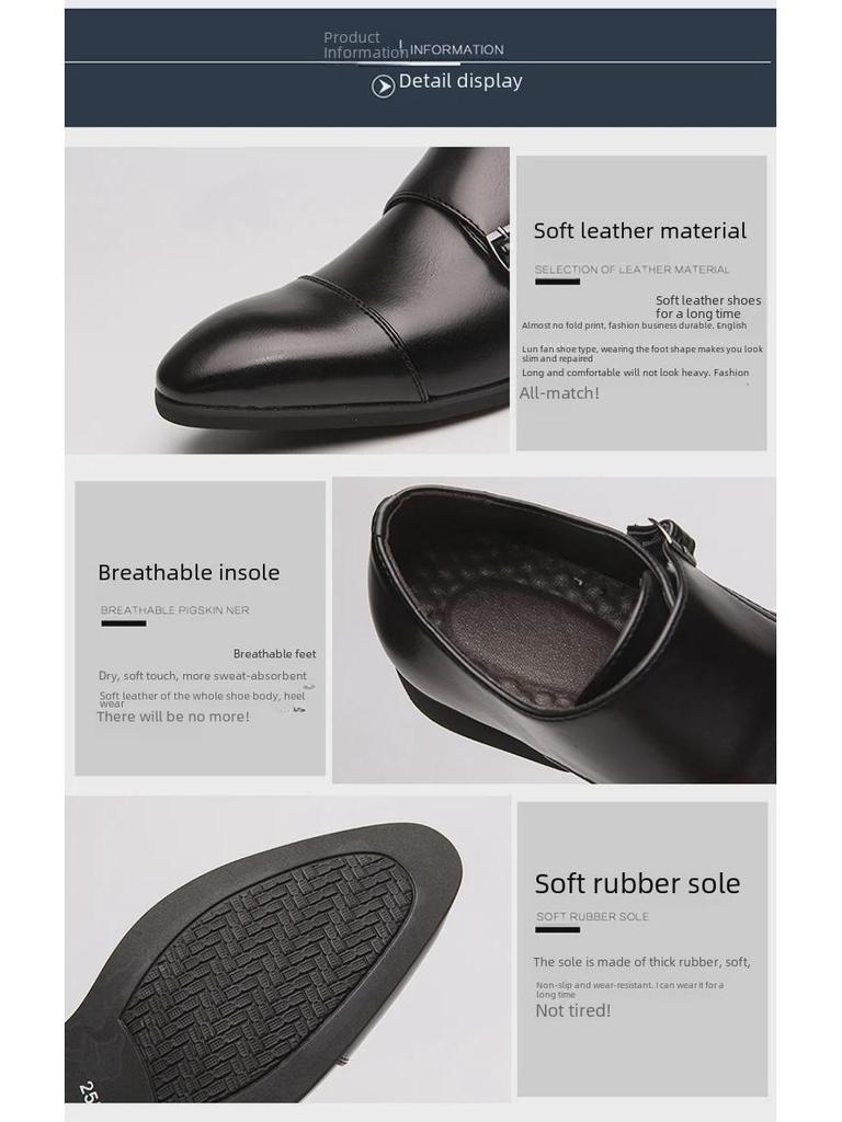 Autumn Retro British Leather Monk Strap Shoes – Men's Formal and Business Casual Footwear