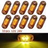 10Pcs Led Side Marker Lights 12v 24v Trailer Trucks Car Warning Lamp Clearance Signal Strobe Light Waterproof Oval Amber Lamp