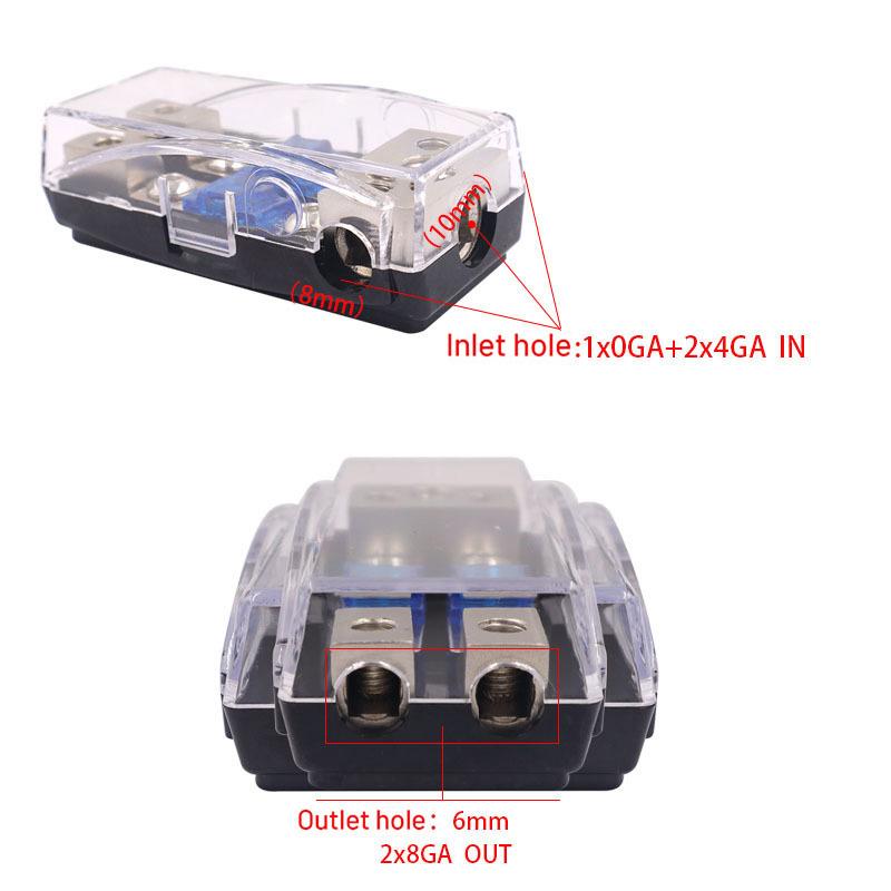 Auto-Audio-Modifikation Zinklegierung Vernickelung Mini-Sicherungshalter Stereo-Audio AFS-Sicherungshalter Stromverteilerblock Sicherungskasten