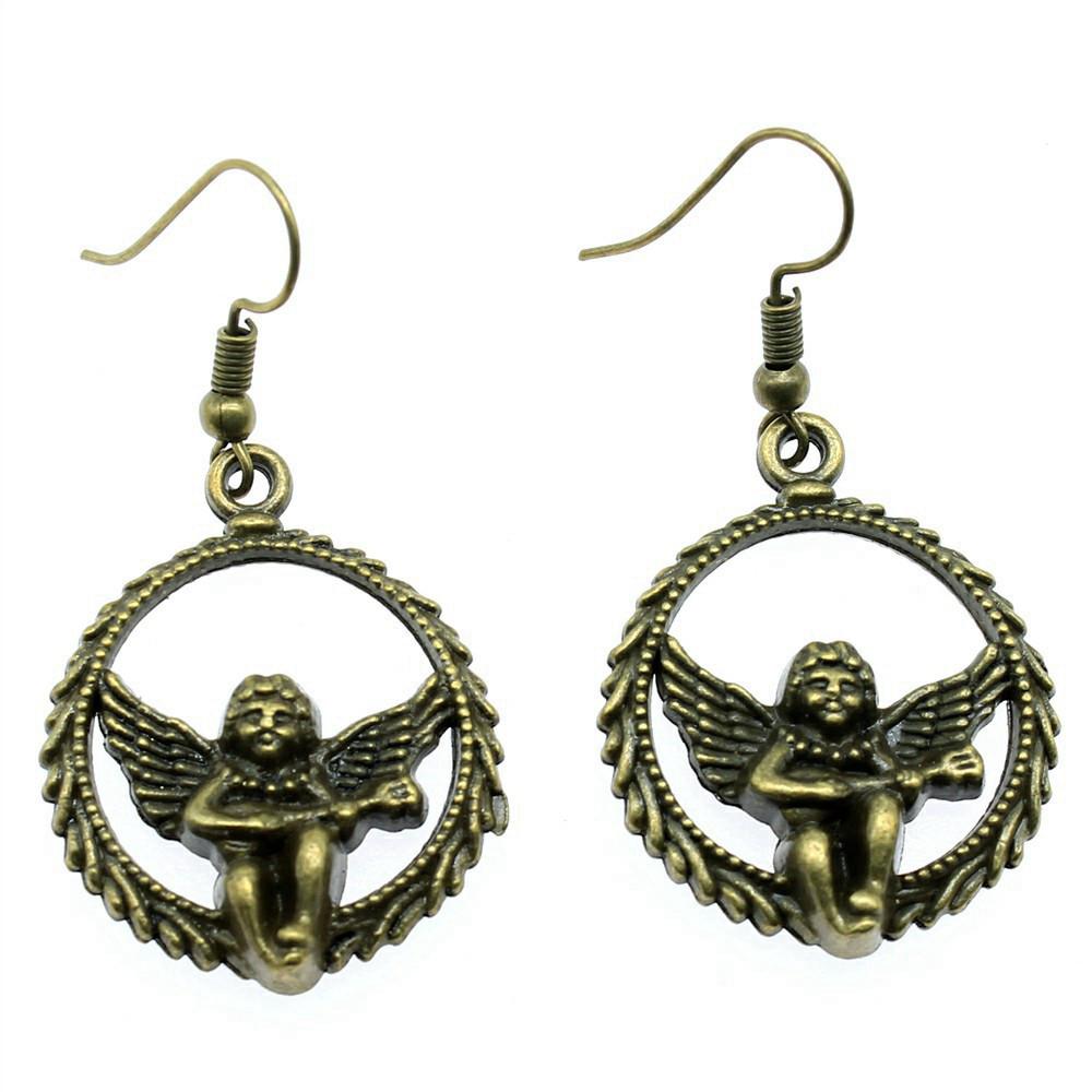 Angel Charm Dangle Earrings Retro Jewelry Design Wing Pendants Women Jewelry