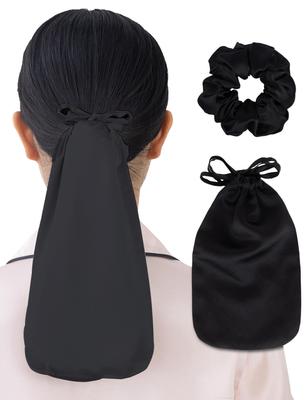SEAWIND Seiden-Schlafhaube mit Haargummi für Langes Seidenhaarhaube für Langes Pferdeschwanz-Haar, Befeuchtet die Spitzen Nicht, Hält das Haar Glänzend und Schön, 100% Kappe,