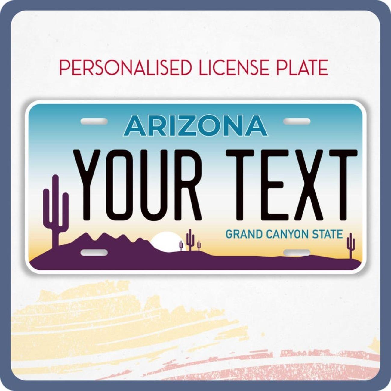 

Custom Arizona License Plate Personalized Metal Tin Sign Car Truck Bike белый