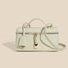 2025 summer bag fashionable versatile cowhide lp lunch box bag niche high-end leather women's bag messenger bag