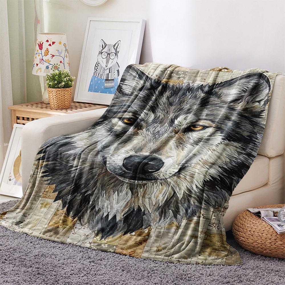 1PC Art Print Decor Print FlAannel Blanket, High quality Comfortable for All Seasons, Home Decor, Warmth and Comfort