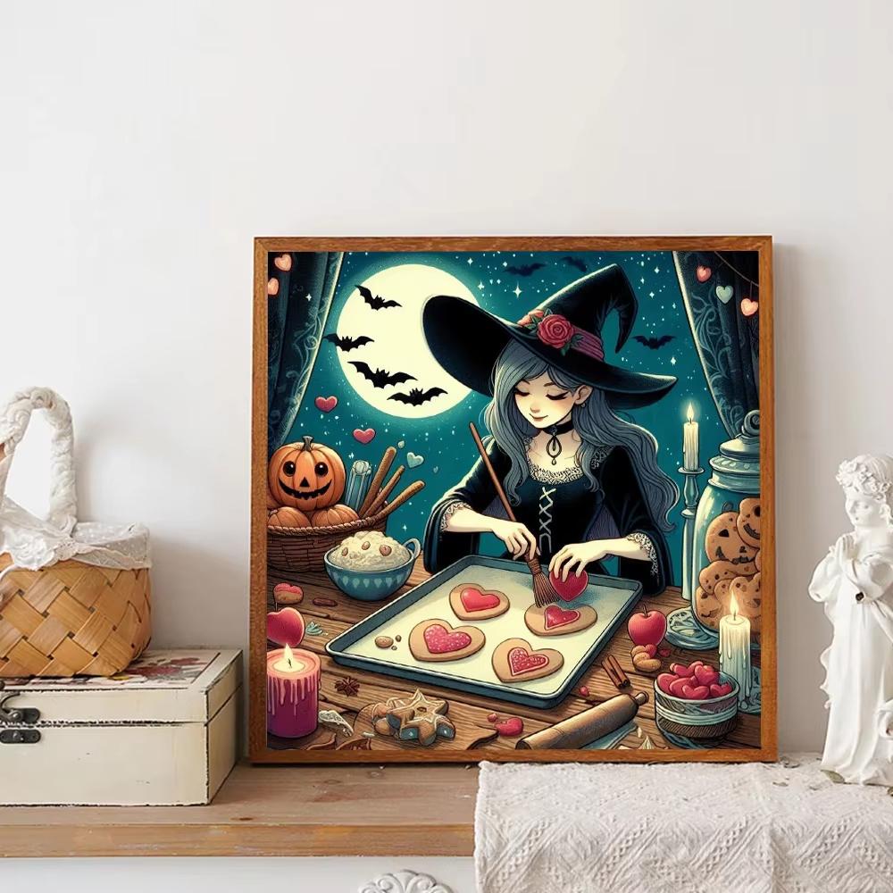 Cartoon Junge Hexe 5D Diamantmalerei Kits Anime Süßes Magisches Mädchen Handgemacht DIY Bohrer Mosaik Stickerei Kreuz