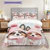 Sheep and Puppies Pattern Bedding Quilt Set Quilt Cover Pillowcase Home Decoration Birthday Gift (1 * Duvet Cover + 2 * Pillowcase, Without Core)