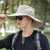 Foldable Fisherman Hat Polyester Fishing Hat Female Large Brim Sun Hat  Fishing