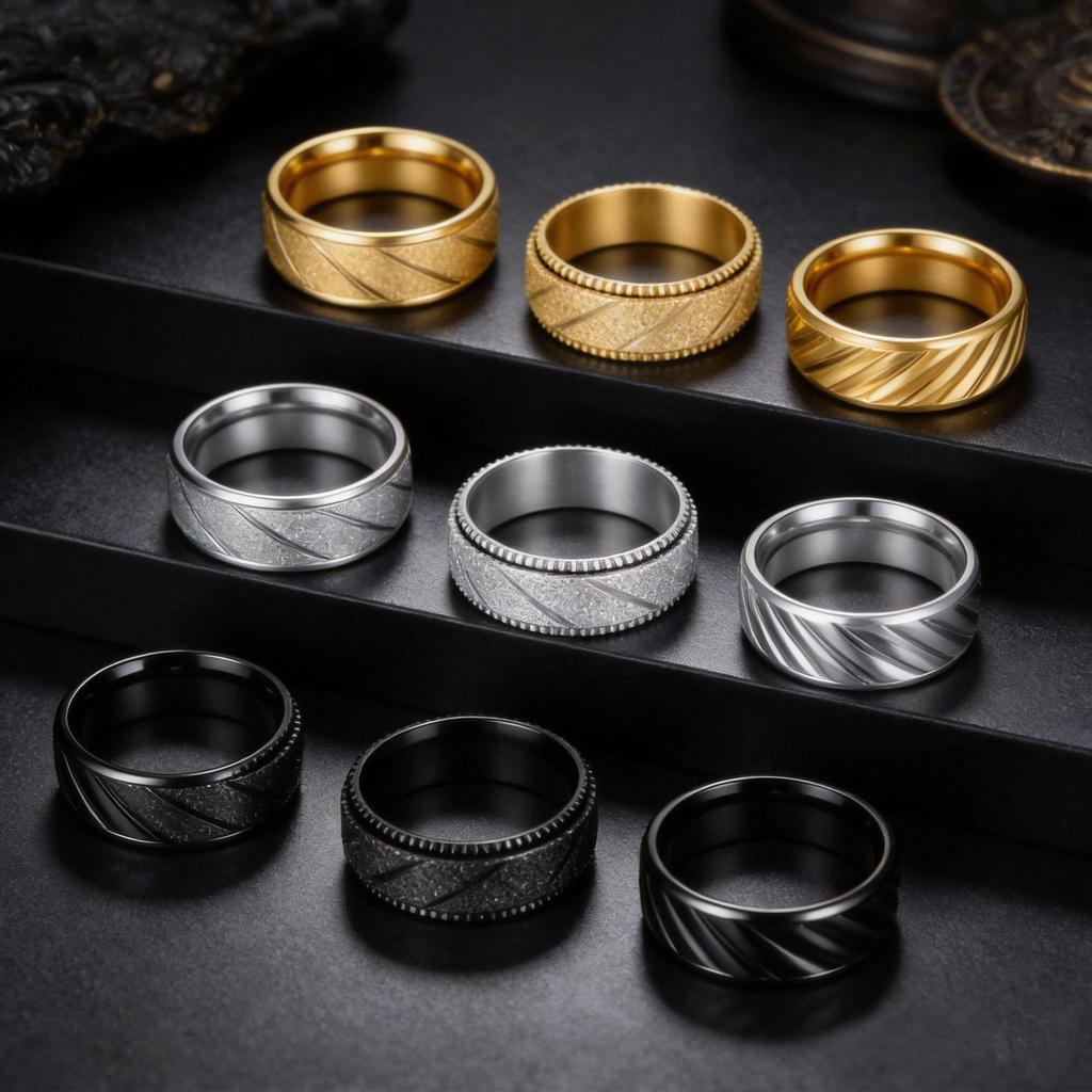 European & American Fashion Twill Design Titanium Steel Couples Ring - Personalized Jewelry for Men and Women.