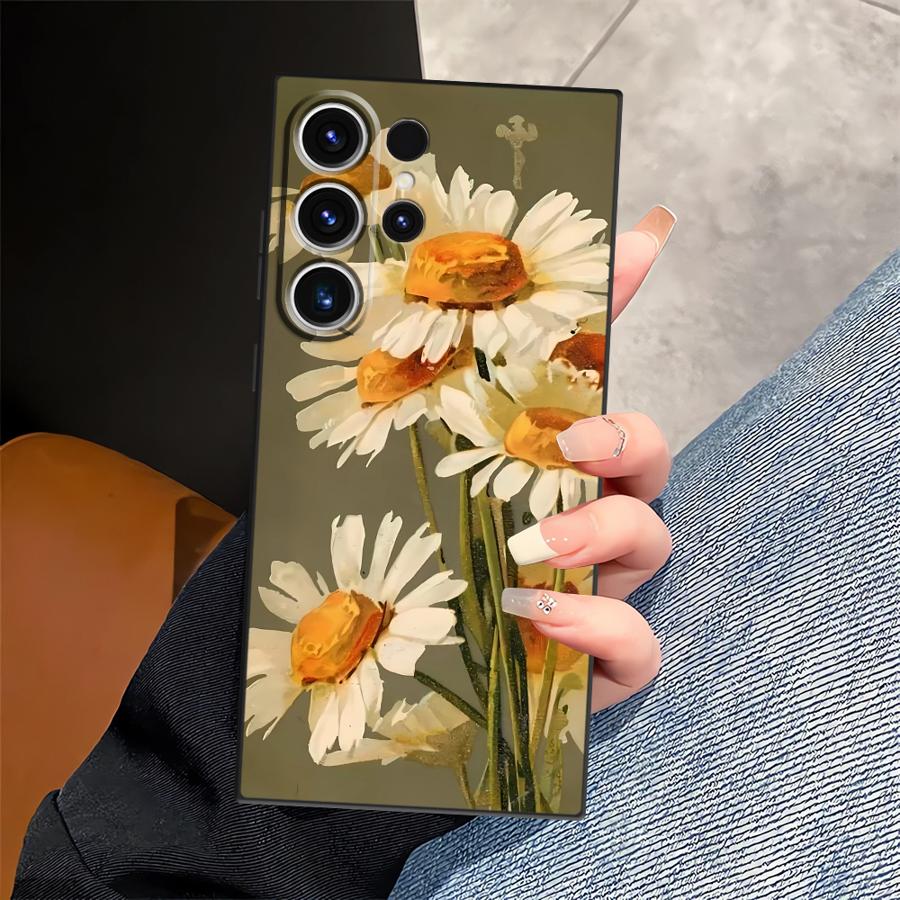 Funda Phone Cover Case for Samsung Galaxy S26 Ultra S25 Plus S23 S20 Ultra S21 FE S24 Note 20 8 9 10 S10 S9 Oil Painting Flower