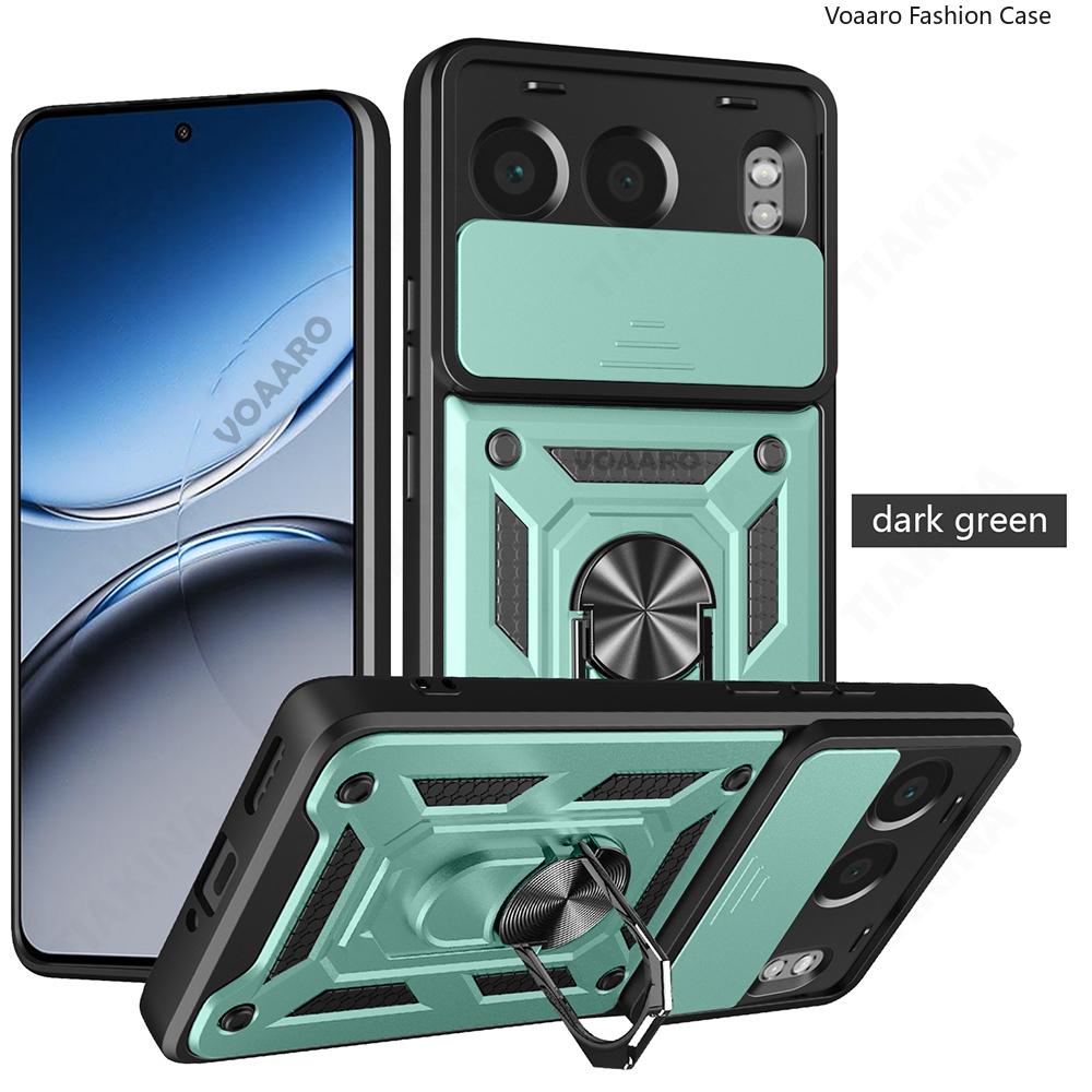 Slide Lens Armor Funda for OnePlus Nord CE4 Lite Case Stand Cover for OnePlus ACE 5 3 Pro 12 13 12R 13R OPPO K12 K12X 5G Case