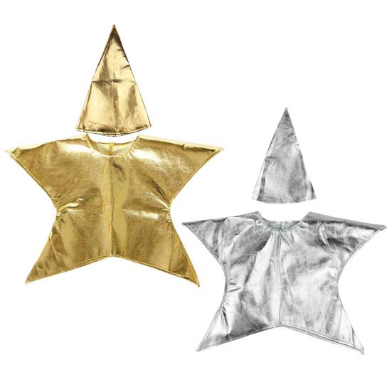 Stříbrný/Zlatý kostým Betlémské hvězdy pro děti Vánoční scéna Cosplay kostýmy pro nedělní školu Církevní potřeby