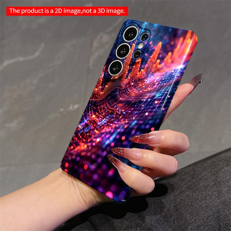 2DFlat Samsung Phone Case Neon City Lights Digital Art Phone Case Applicable To Galaxy S22 S23 S24 S25ULTRA S26 A12 A13 A14 A15 A16