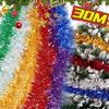 Hurtowy Świąteczny Girlanda z Wstążki 1,5M Kolorowa Laska Folia Cyna Brokat Metaliczna Wstążka do Pakowania Choinki Ornament Dekor DIY