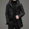 2025 Men's Trendy Hooded White Duck Down Jacket: Warm, High-Quality, and Business Casual Long Winter Coat