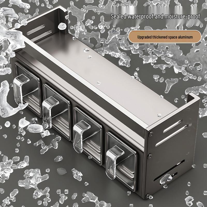 Wall-Mounted Kitchen Spice Rack: Multifunctional Organizer for Condiment Jars and Bottles