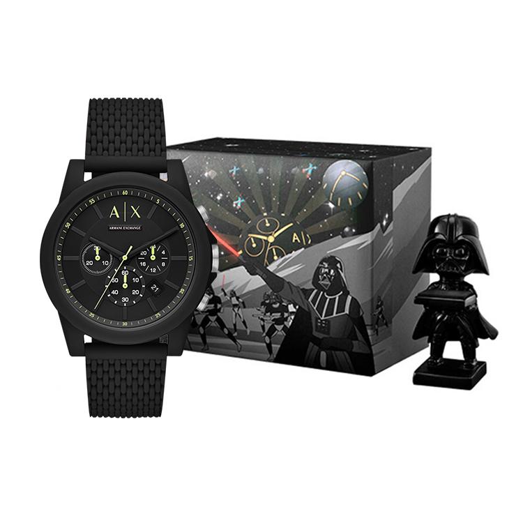 

ARMANI EXCHANGEAE ARMANI Wrist Watch Quartz Movement Silicone Strap Black Dial Men s Watches Black Warrior Box AX1344 Darth Vader Gift Box