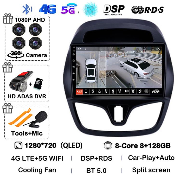 Android 14 Wireless Carplay Auto Car Radio For Chevrolet Spark 2015 2016 2017 2018 Multimedia Video Player GPS Navigation Stereo