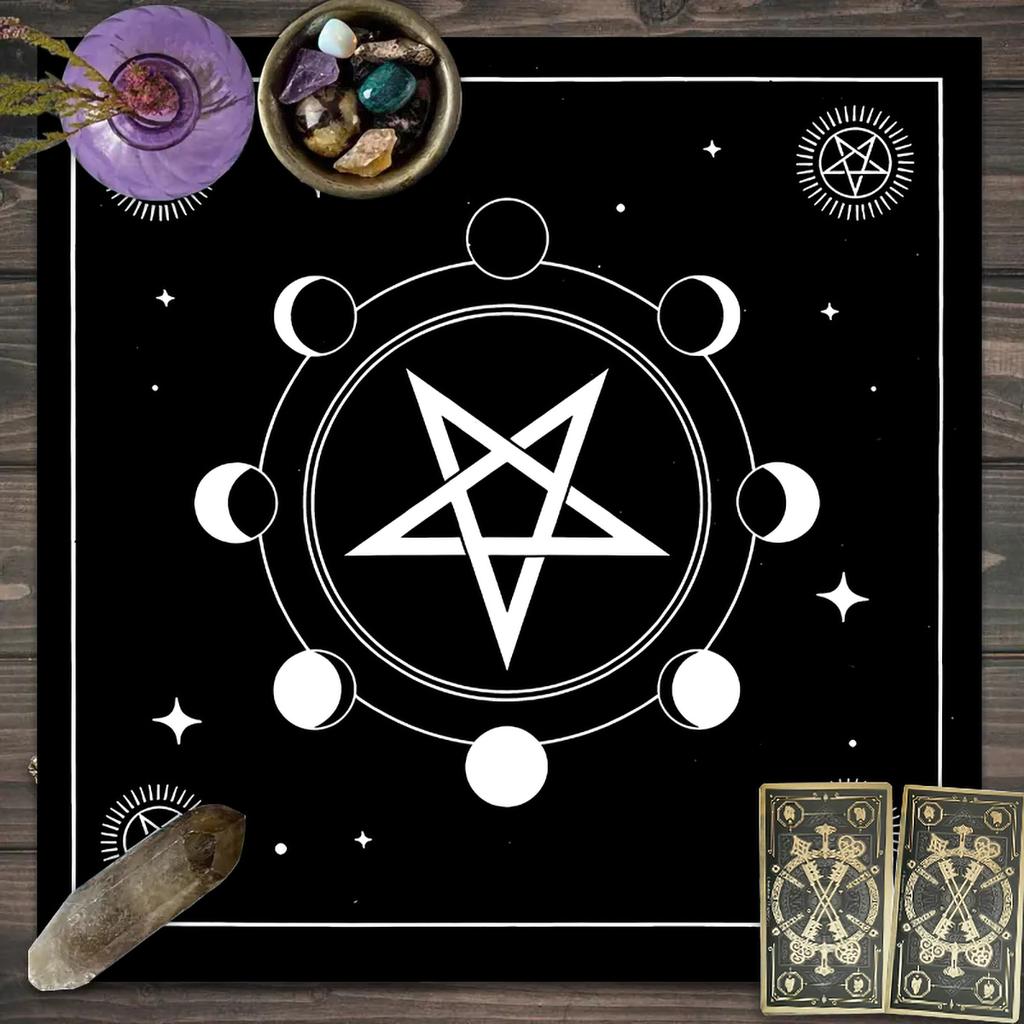 1 stuk Tarotkaart tafelkleed, mystiek runen astrologie altaarkleed, heksenhut decoratie tafelkleed, kaartspel tafelkleed