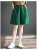 Women's Plus Size Cotton Retro Cargo Shorts - Multi-Color, Wide-Leg, Elastic Waist, Loose Fit, Versatile Five-Point Pants