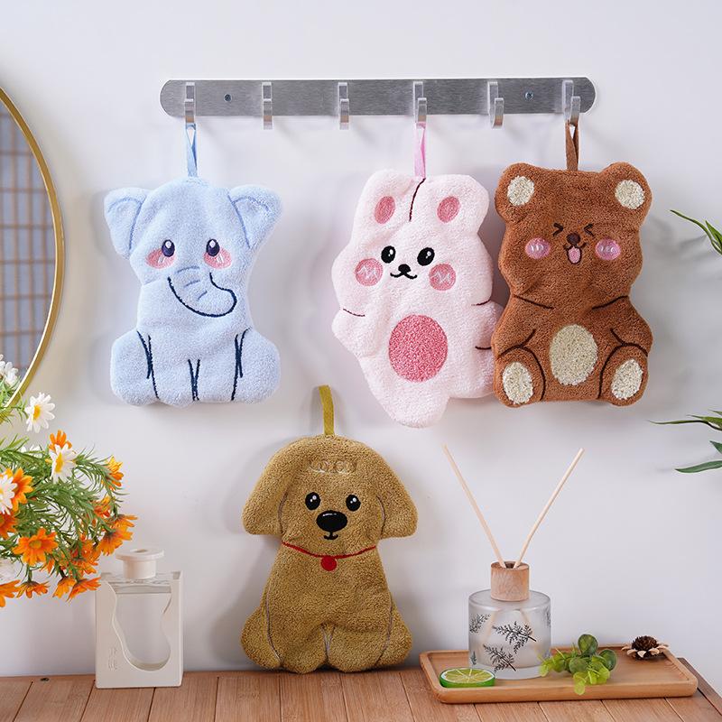 New Arrival: Hanging Cartoon Creative Children's Kitchen and Bathroom Absorbent Towel, Coral Fleece, Odorless