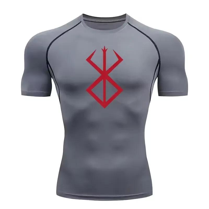 Compression T-shirt for Men Elastic Tight Workout Sportswear Short-sleeved High Elasticity Gym Bodybuilding Quick-drying Sweatshirt Top