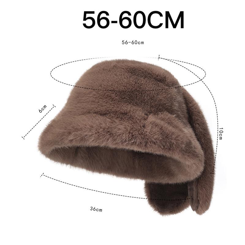 Winter Fisherman Hat Big Rabbit Ears Outdoor Cold-Proof Velvet Thick Ear Protection Basin Cap