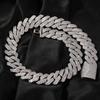 THE BLING KING 20mm Big Heavy Cuban Chain Micro Paved 3 Rows Cubic Zirconia Prong Link Choker Necklace Hiphop Punk Jewelry