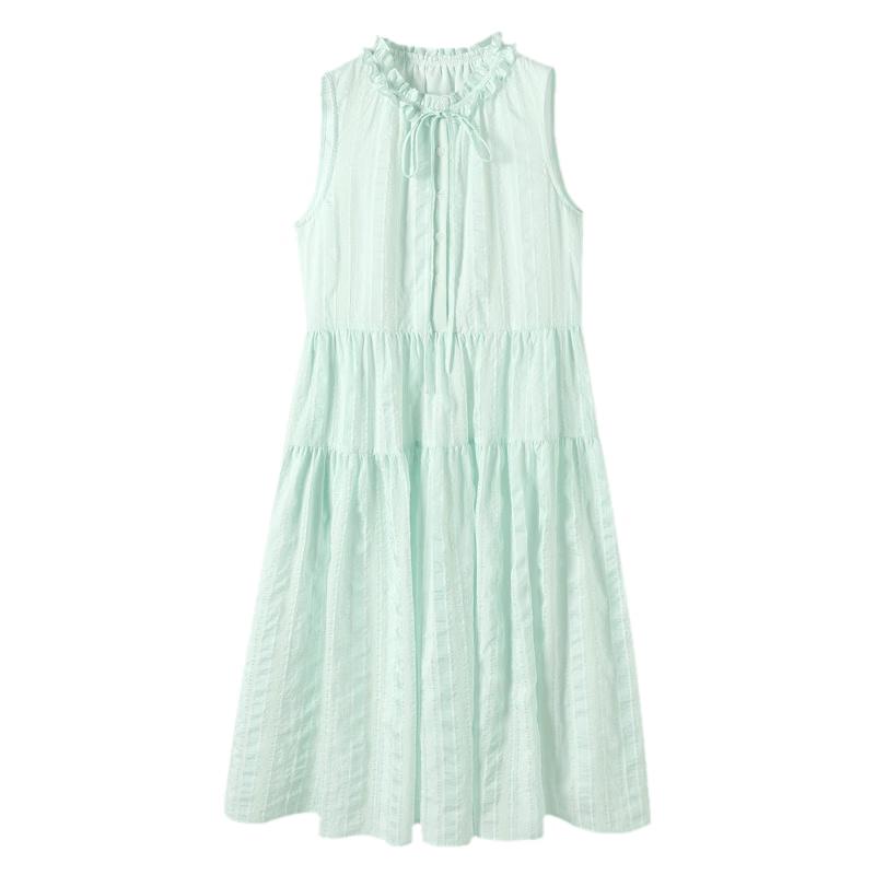 TonLion Women s Striped Lace A-Line Midi Dress S