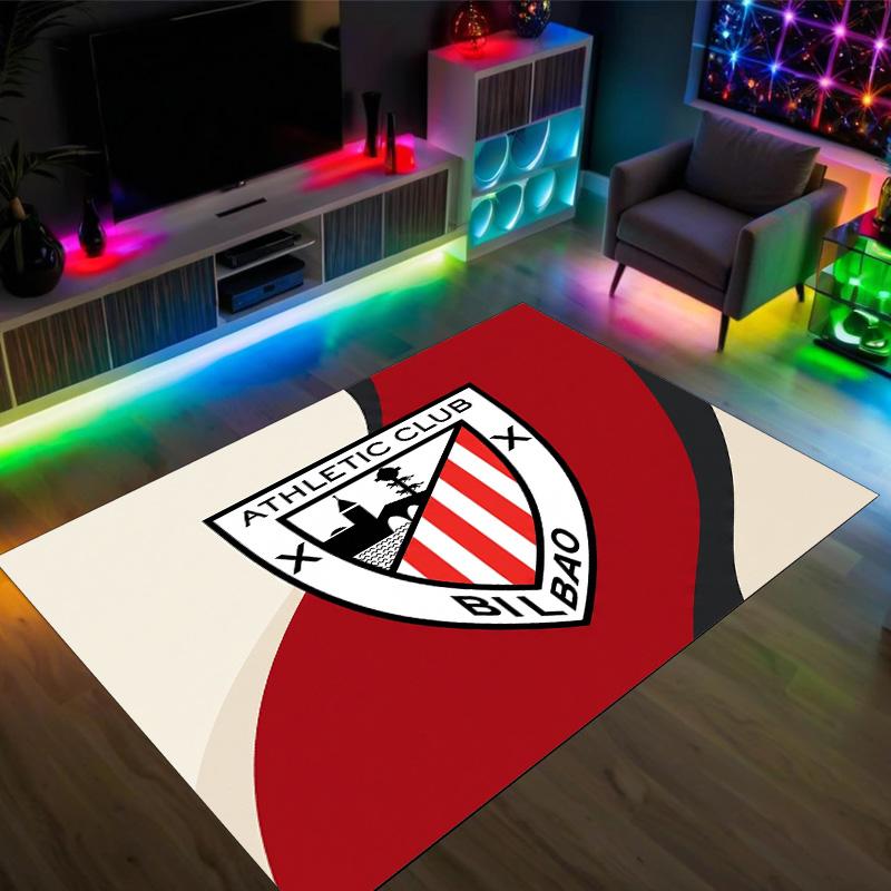 Athletic Bilbao Football Design Crystal Velvet Carpet Cozy Non?Slip Printed Rug For Bedroom Living Room Entrance