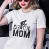 Mom Cycling T-Shirt: Lightweight Cotton, Comfortable Fit