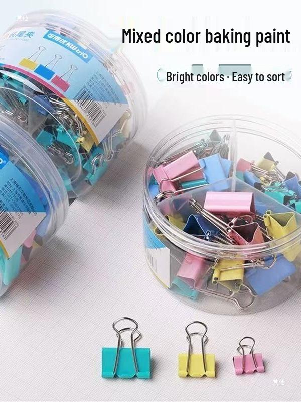

Iron Bulldog Clip Set - Large, Medium, Small for Office & Student Stationery Colorful 19MM, loose 5 pieces