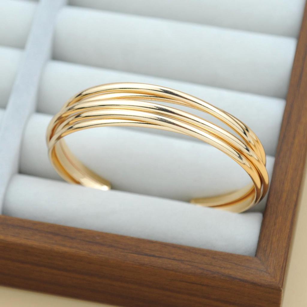 2024 Trendy Multi-Strand Intersecting Opening Bracelet for Women - KC Gold Light Luxury Niche Exquisite Armlet