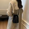 Vintage Suede Water Bucket Bag With Drawstring Closure For Daily Use Women