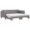 VidaXL Daybed with Trundle and Mattress Taupe 80x200 Cm Fabric 3196832
