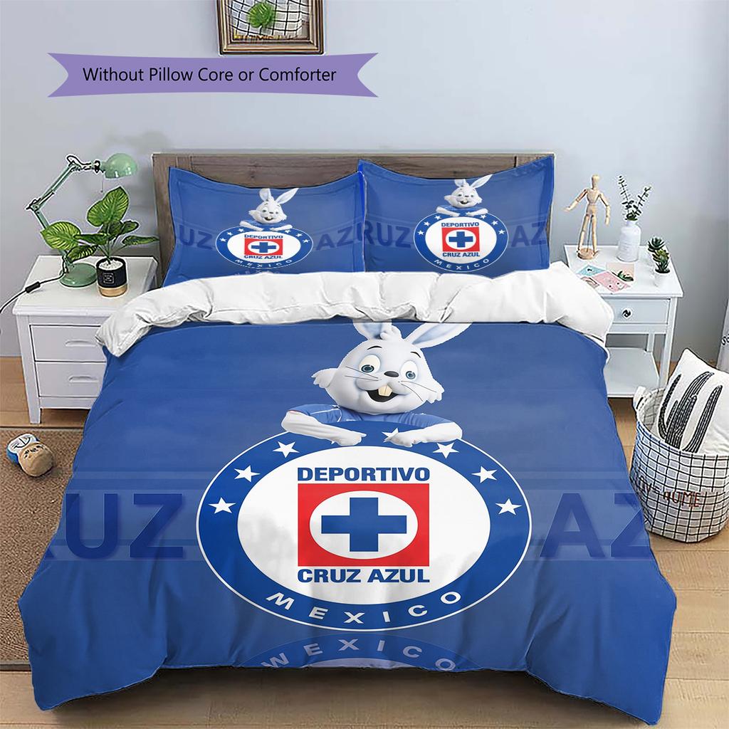 Cruz Azul Pattern Bedding Home Decoration Birthday Gift (1 * duvet cover + 2 * pillowcase, without core)