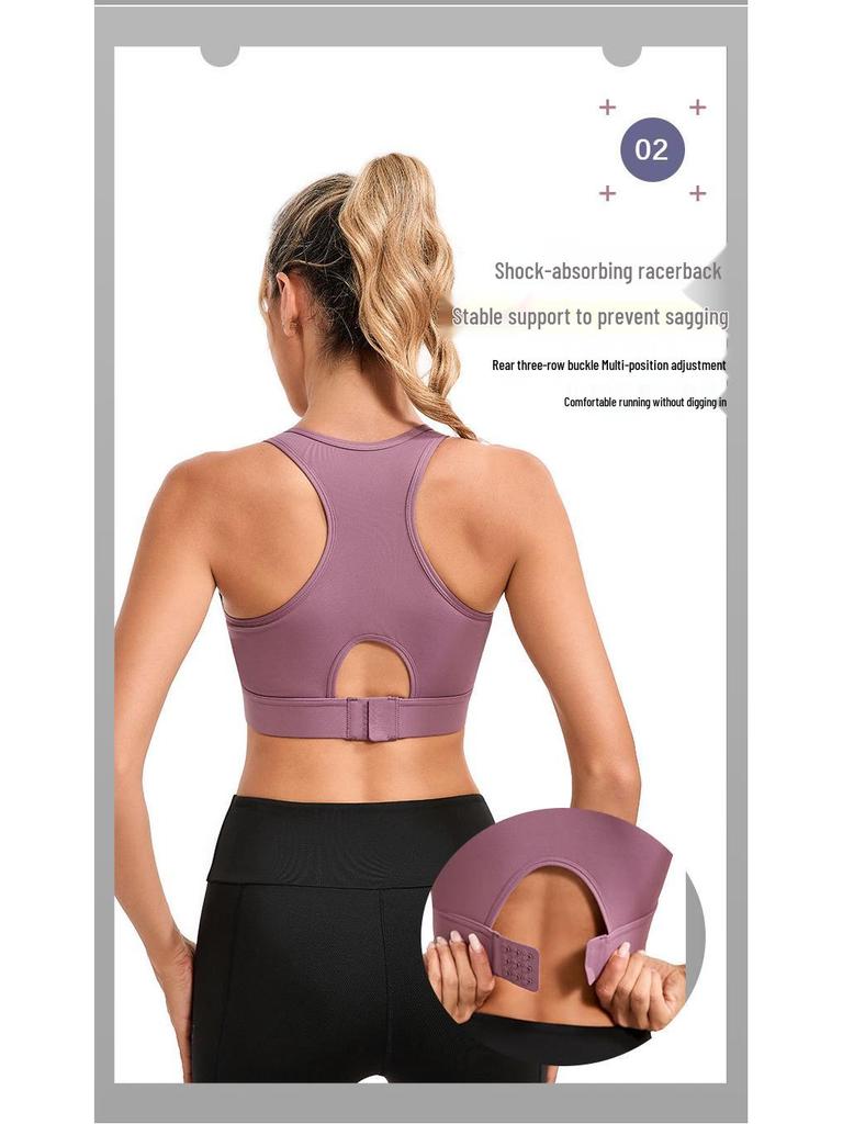 Women's High-Impact Yoga Sports Bra - Shockproof & Wireless for Medium-High Intensity Workouts, Ideal for Large Busts
